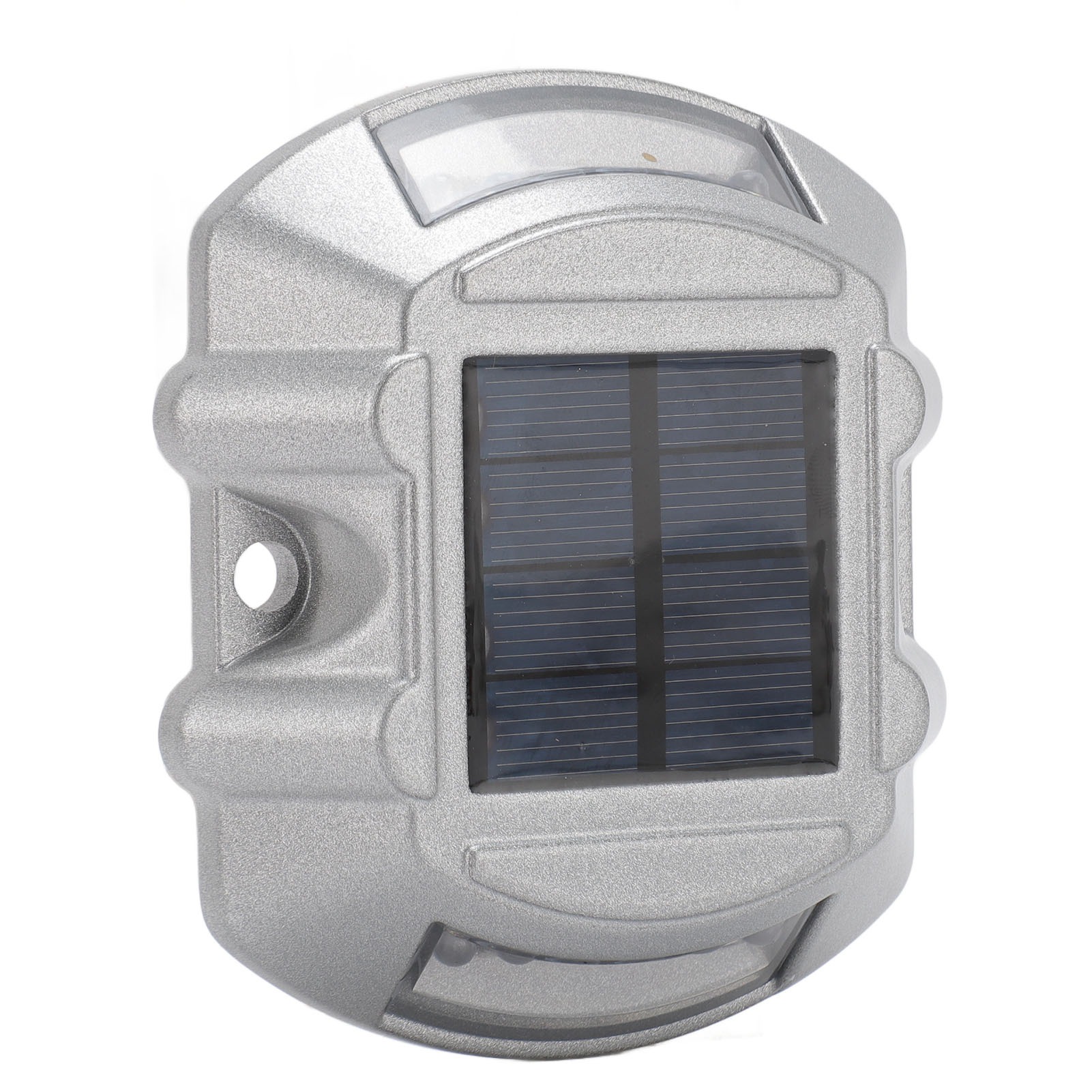 Solarbetriebene Pollerleuchte Aus Aluminiumlegierung, Wasserdicht, 6 V, 1,8 W, Für Stufen, Gehwege, Treppen, Gärten Und Fußböden (rotes Licht).