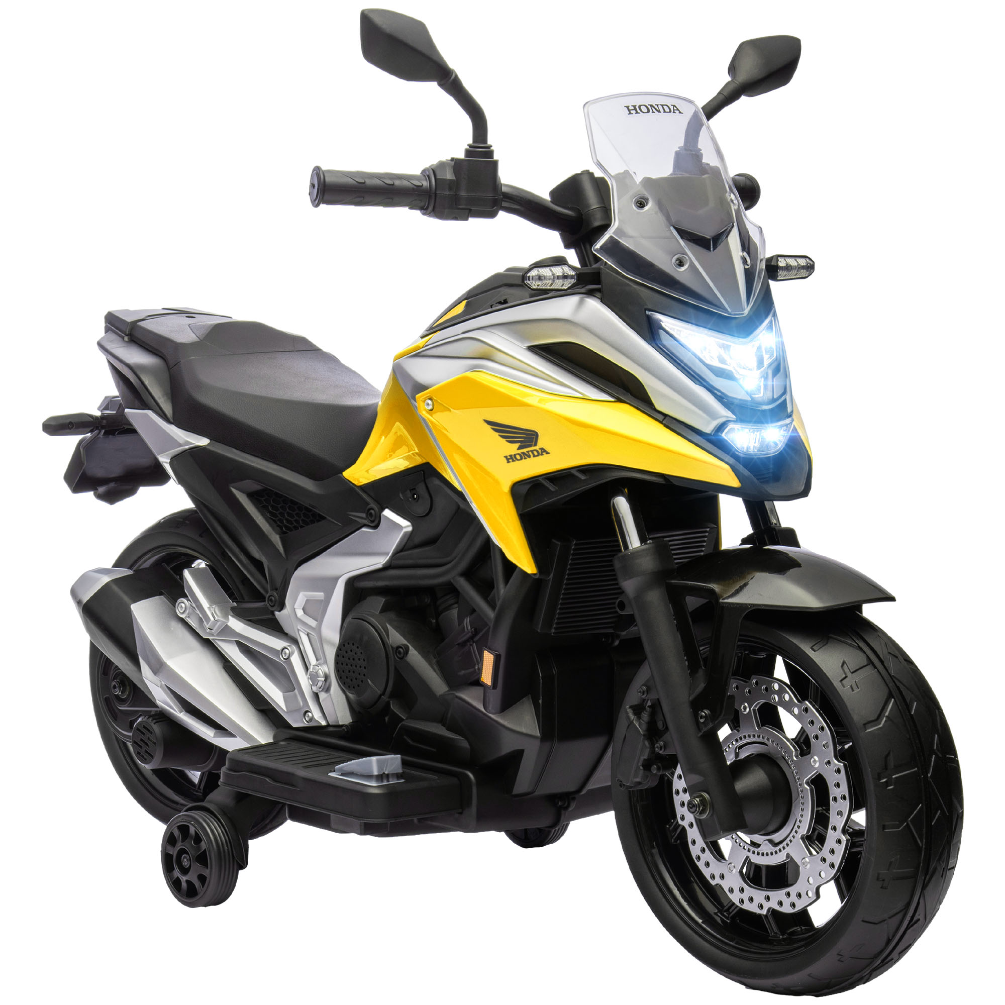 Kinder-elektromotorrad Honda Lizenziert, Kunststoff, Metall, Homaire, L107 X B46 X H75 Cm - Gelb