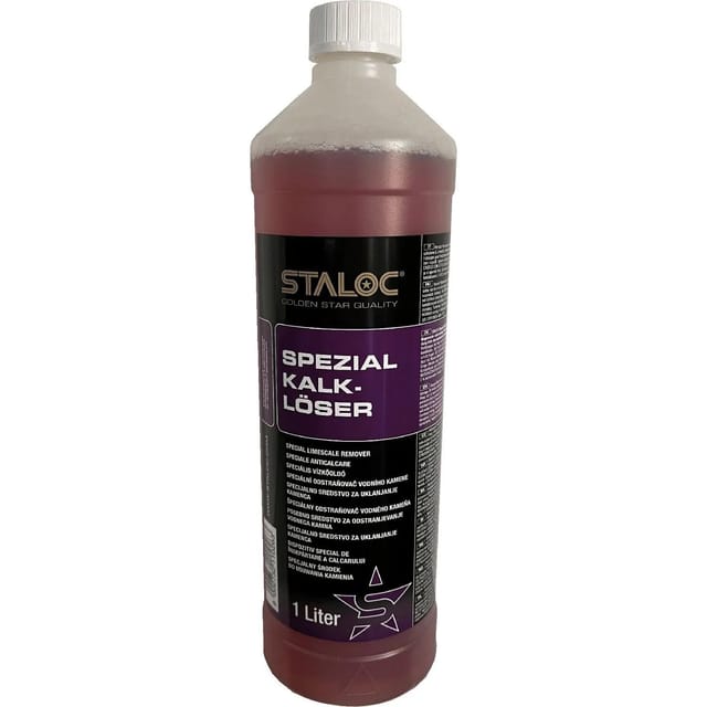 Kalkreiniger - Spezialreiniger ideal zum Entfernen von Urinstein, Kalk und Zementschleier, verdünnbarer Kalklöser, 1l - Staloc