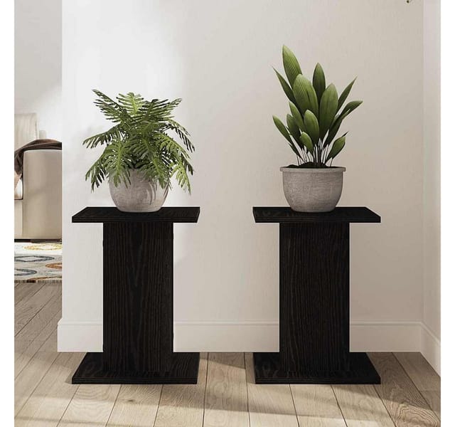 Vidaxl - Pflanzenständer 2 pcs Schwarze Eiche 30 x 30 x 40 cm