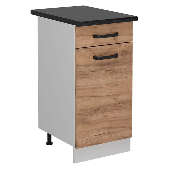 Küchenunterschrank R-Line, Goldkraft Eiche, 40 cm ap Anthrazit Vicco