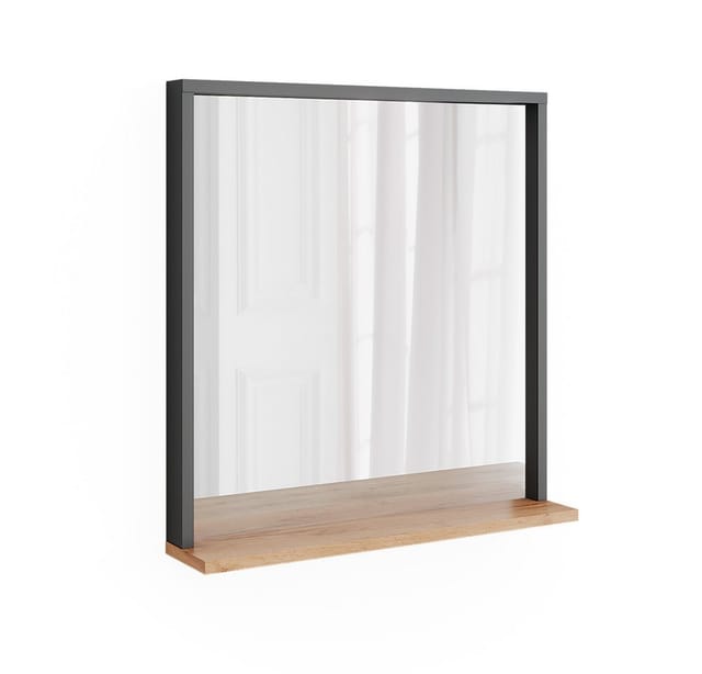 Vicco - Wandspiegel Orlando, Anthrazit/Goldkraft Eiche, 57 x 60 cm mit Spiegel