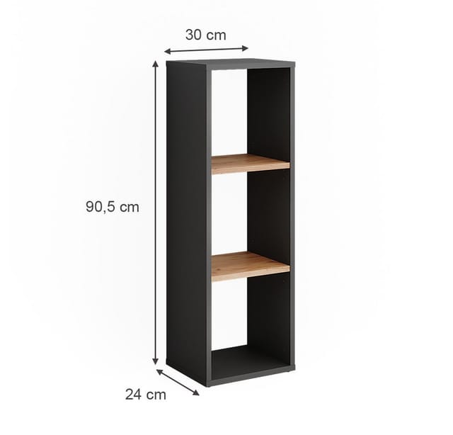 Vicco - Standregal Orlando, Anthrazit/Goldkraft Eiche, 30 x 90.5 cm