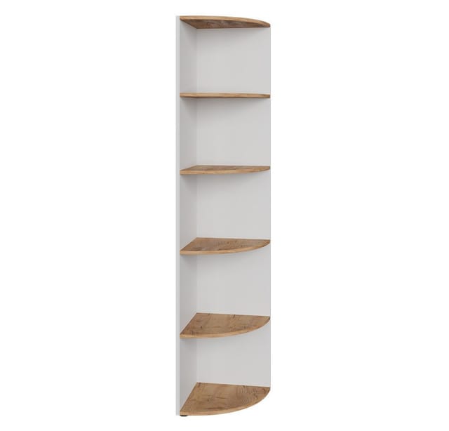 Eckregal Ecki, Weiß/Goldkraft Eiche, 40 x 180.6 cm, Vicco