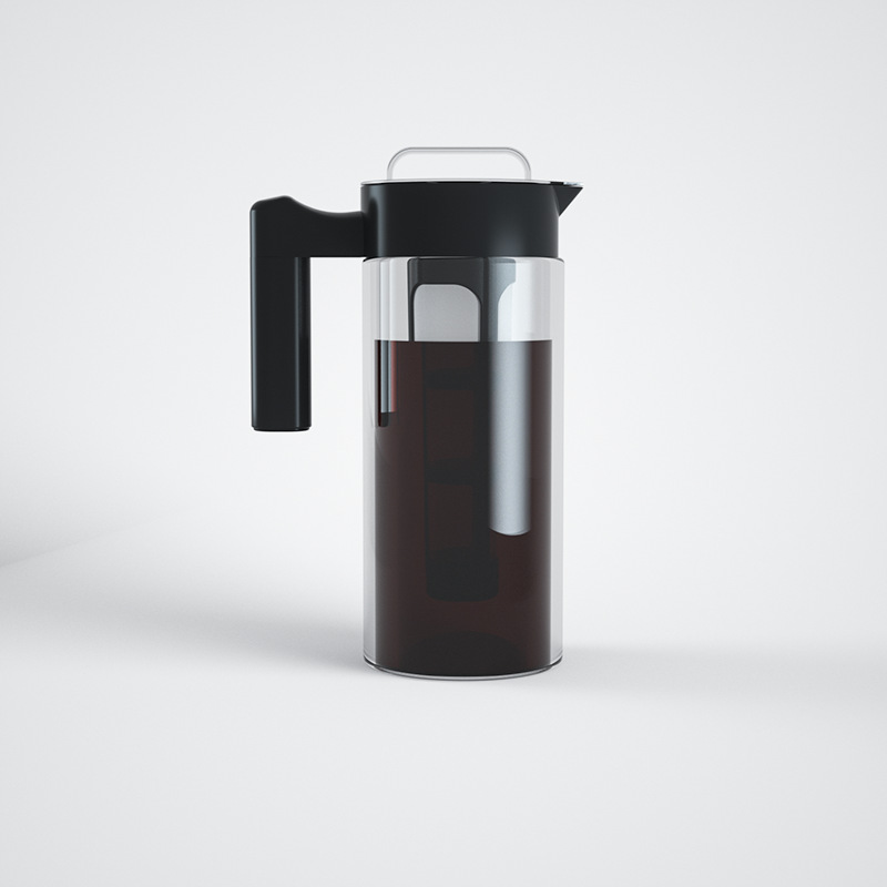 Kaffeemaschine Für Kaltbrühkaffee - 1,3 L (44 Oz) Für Eistee Und Eiskaffee, Mit Glaskaraffe, Filter, Trichter Und Messlöffel, Schwarz.