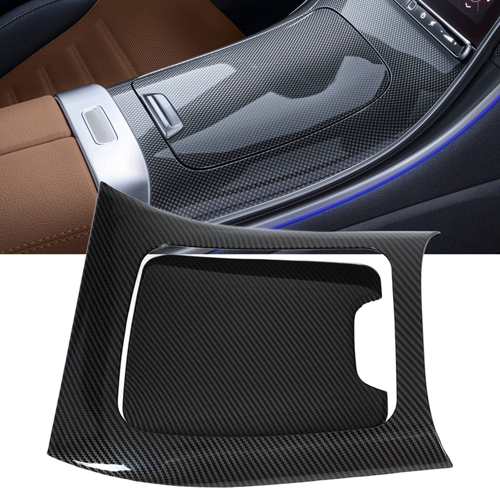 2 Stück Zierleisten Für Die Mittelkonsole Des Schalthebels In Carbonfaser-optik, Ersatzteil Für Mercedes-benz C-klasse W206 S206 (linkslenker)