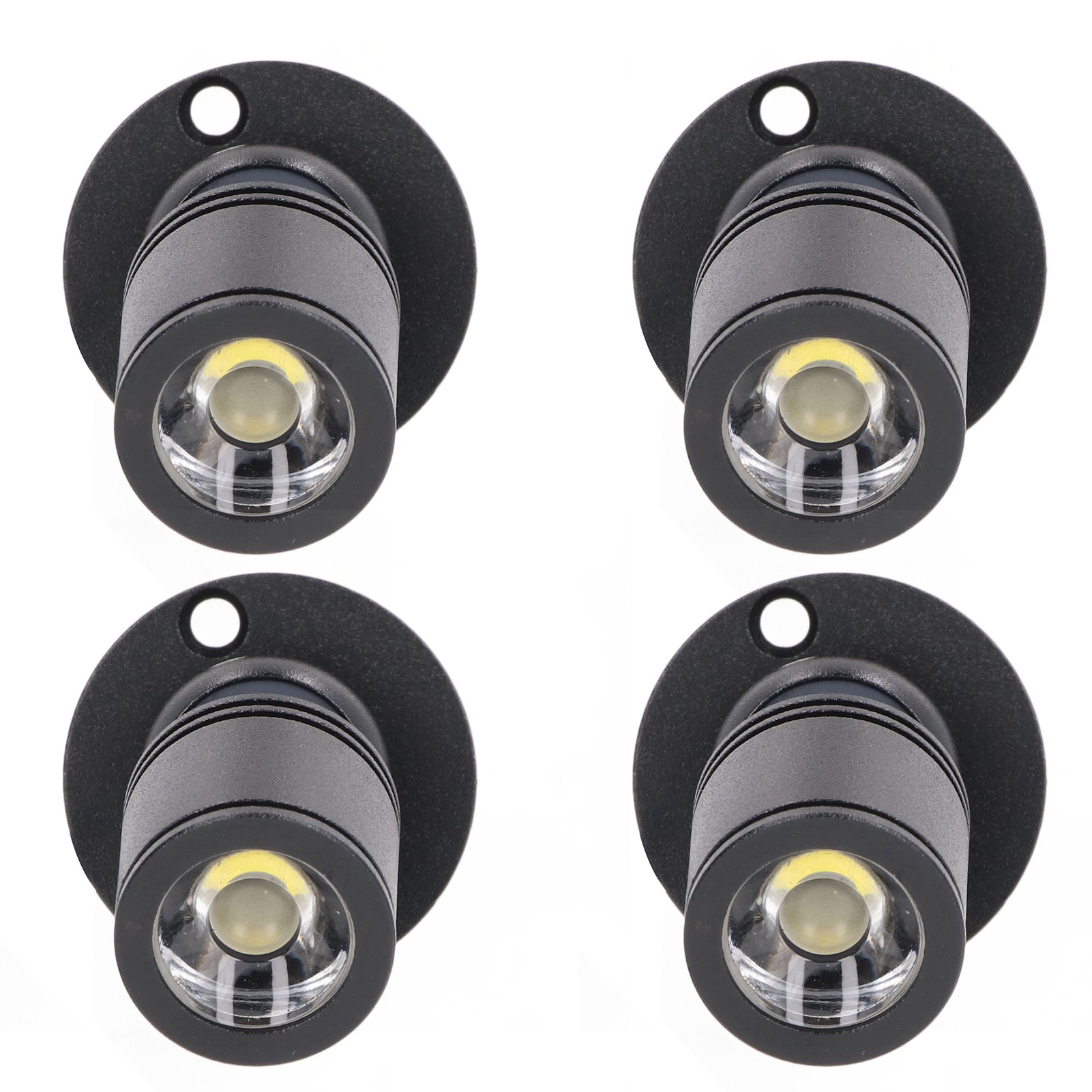 Set Mit 4 Miniatur-usb-5v-dimmbaren Led-strahlern, Für Schmuckvitrinen, Veranden Oder Eingangsbereiche, Natürliches Schwarzlicht.
