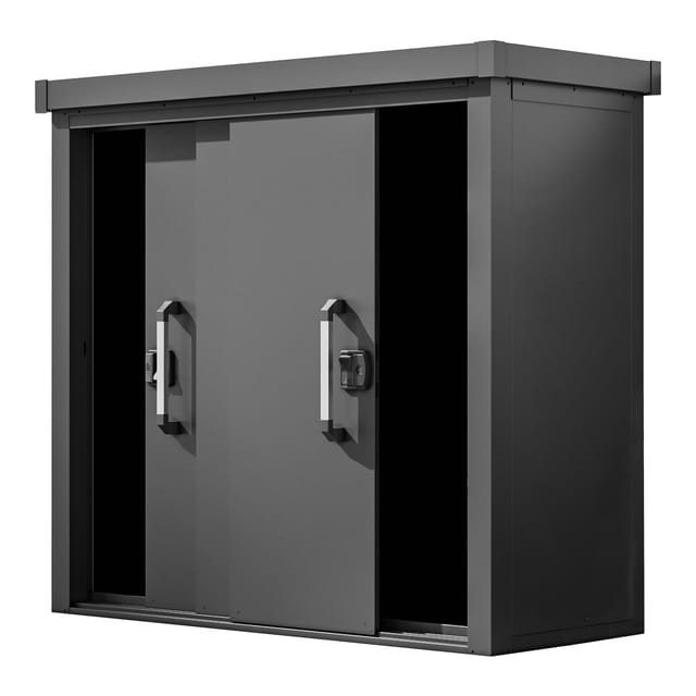 Gfp Primeyard Geräteschrank Metall 210x78x191 cm Gartenschrank Schiebetür anthrazit inkl. Fußboden