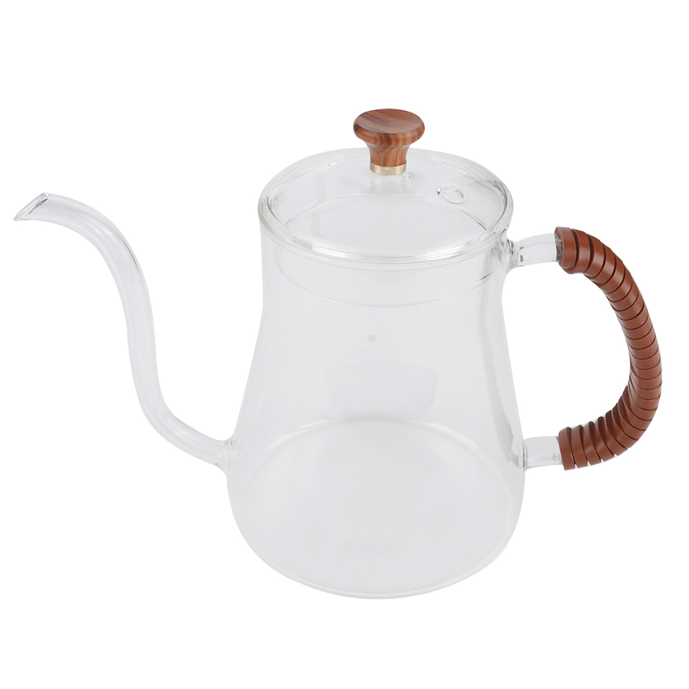 Dickwandiger Glaskessel Mit Schwanenhals, 600 Ml, Ideal Für Tee Und Filterkaffee.