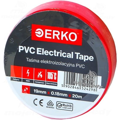 Großes Isolierband 19mm 20m rot ERKO