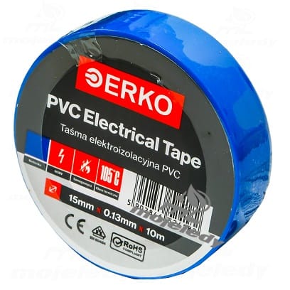 Isolierband 15mm 10m PVC blau ERKO