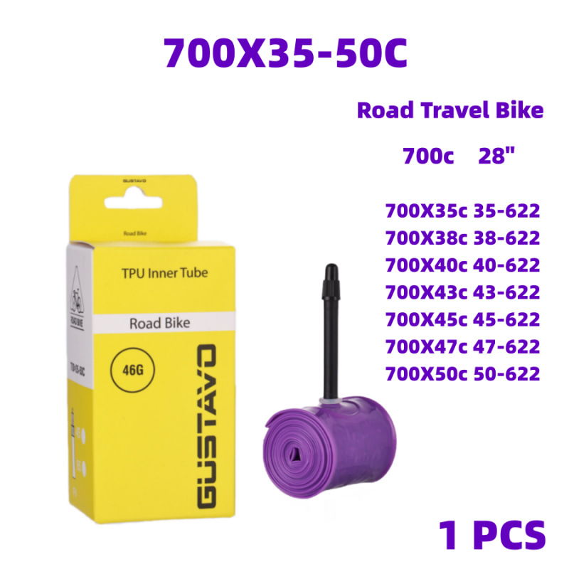 Gustavo Tpu-innenschlauch Für Auto, Rennrad, Schotter, 700cx 23-32c/35-50c, Französisches Ventil 45/65 Mm (700x35-50c, Französisches Ventil 45 Mm)