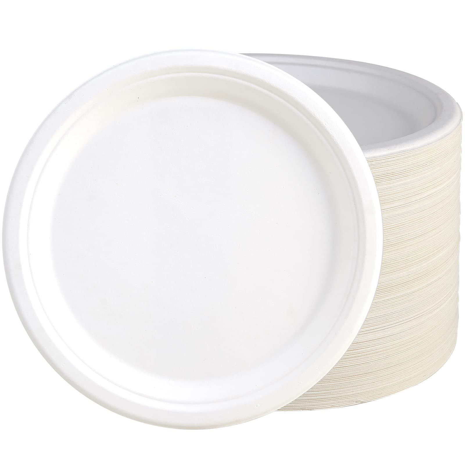 Packung Mit 100 Kompostierbaren Einweg-papptellern, 25 Cm (10 Zoll), Extrem Widerstandsfähig, 100 % Bagasse, Natürlich Und Biologisch Abbaubar (hergestellt Aus Zuckerrohr).