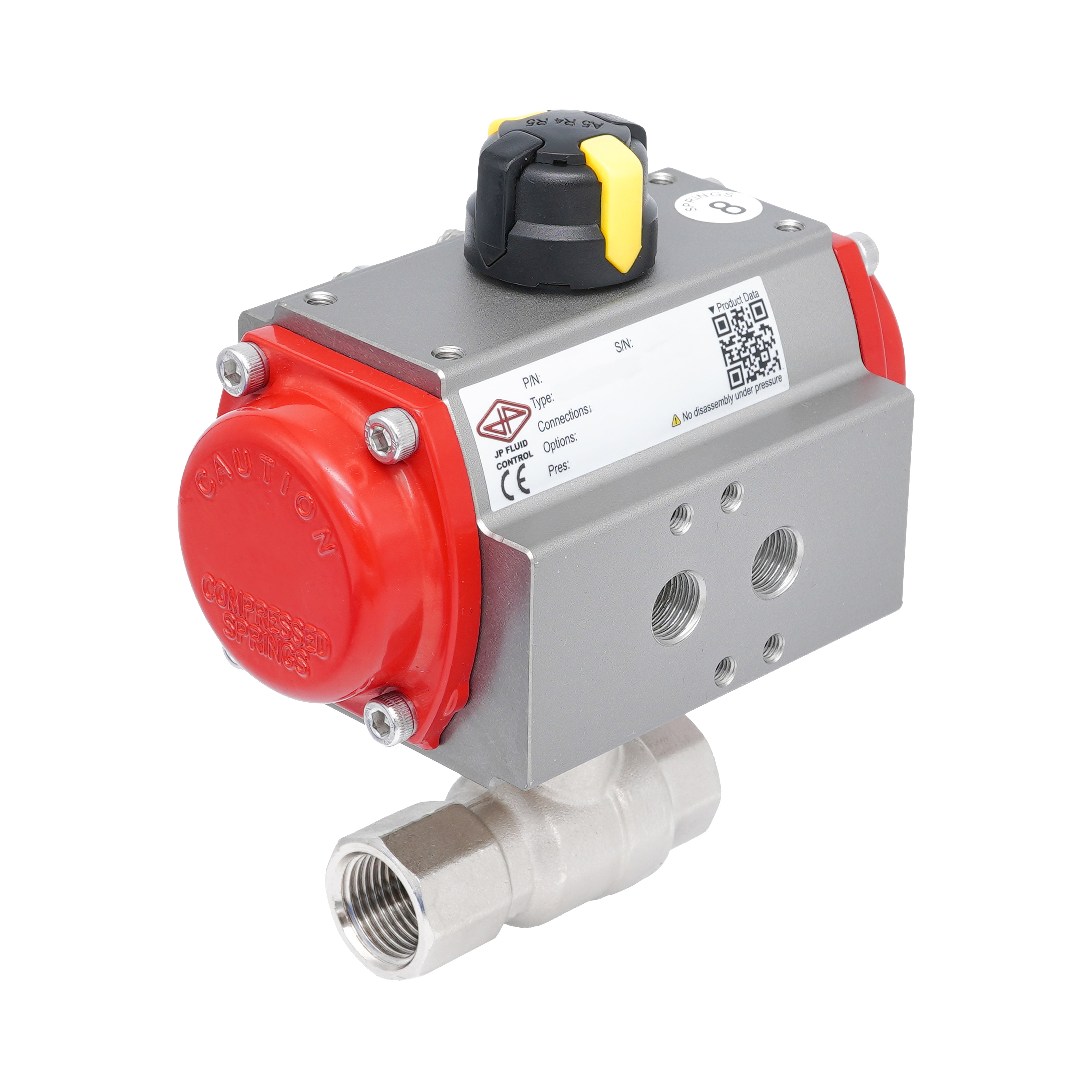 Rp 1/2" 2-Way Pneumatic Brass Ball Valve - Spring Closing