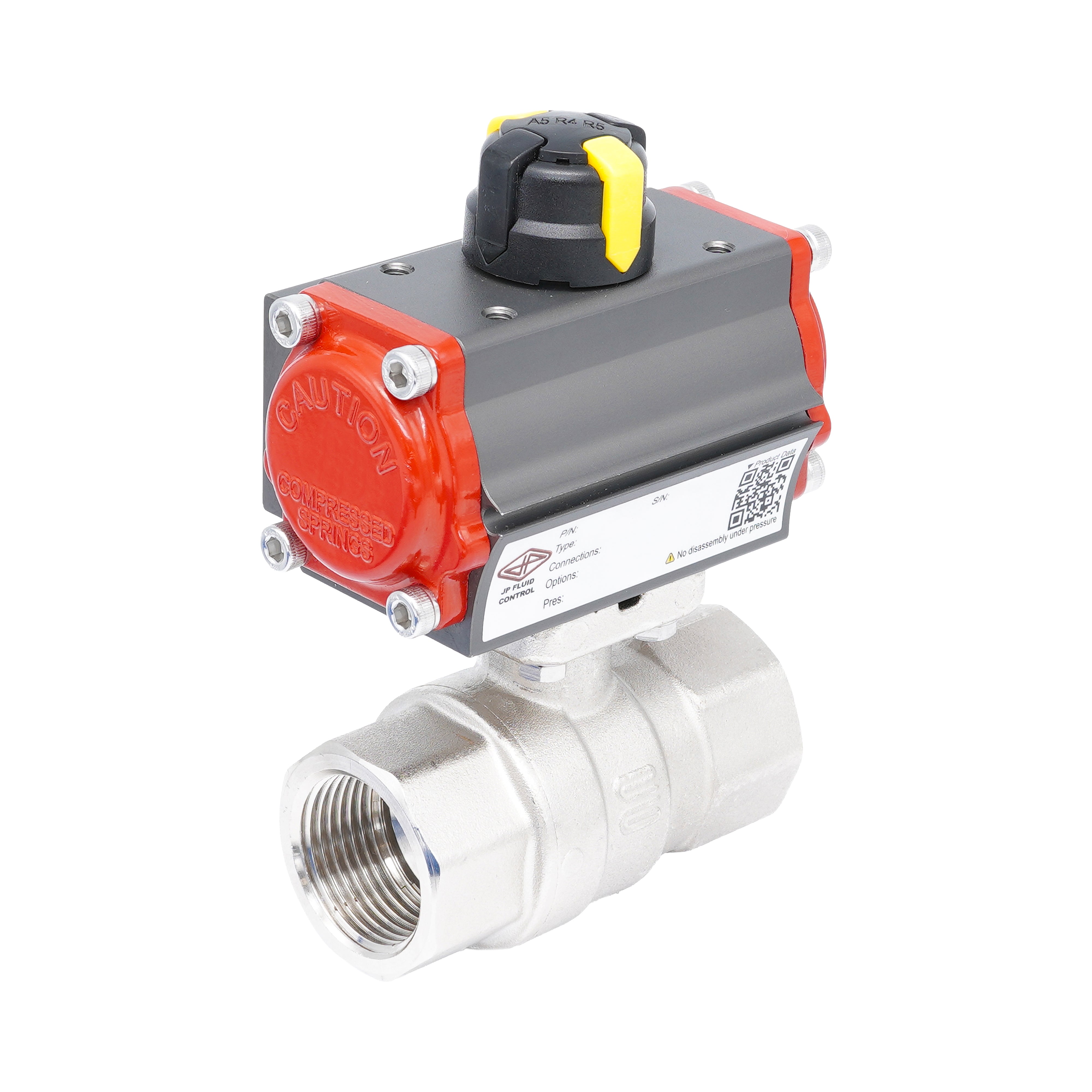 Rp 1" 2-Way Pneumatic Brass Ball Valve - Double Acting