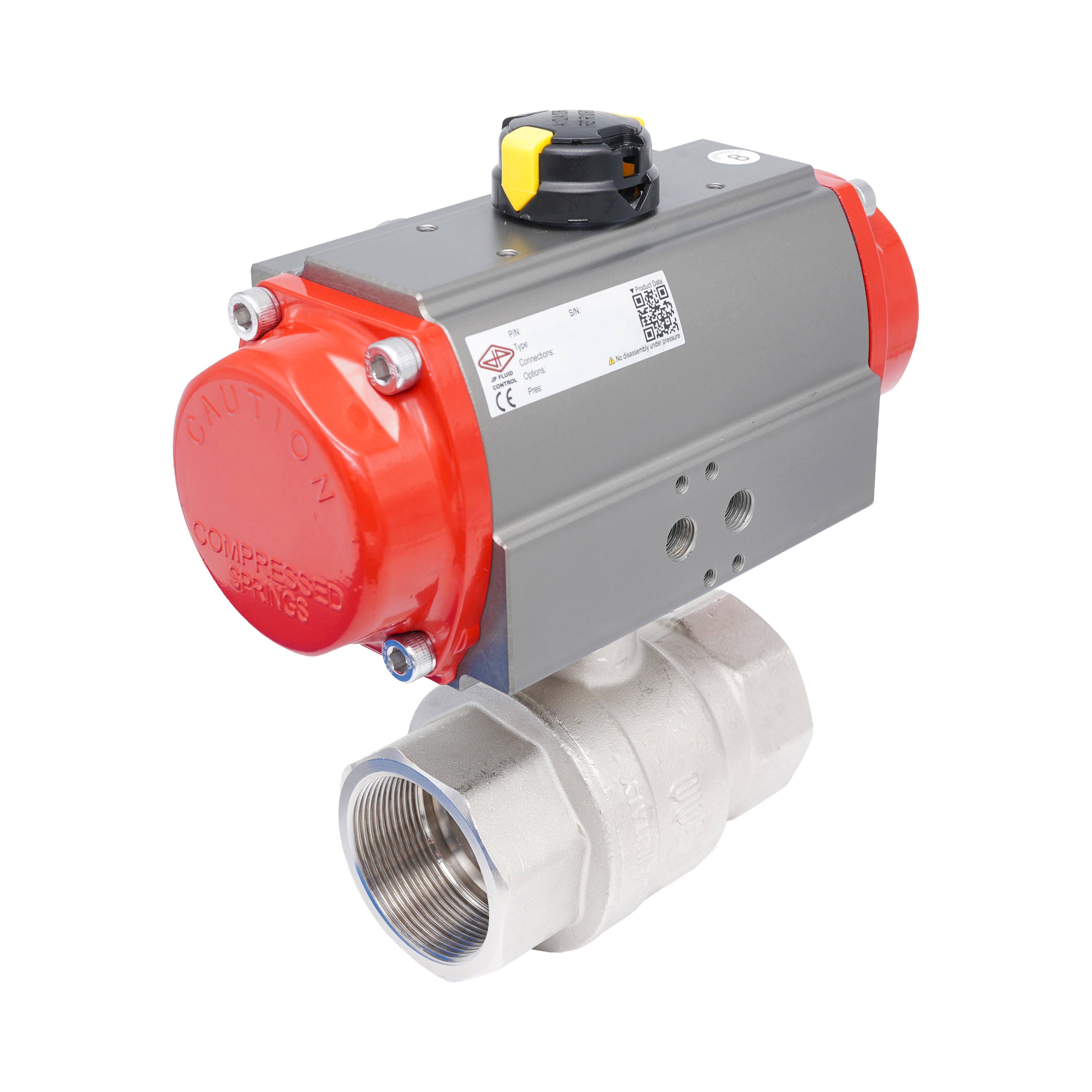 Rp 2-1/2" 2-Way Pneumatic Brass Ball Valve - Spring Opening
