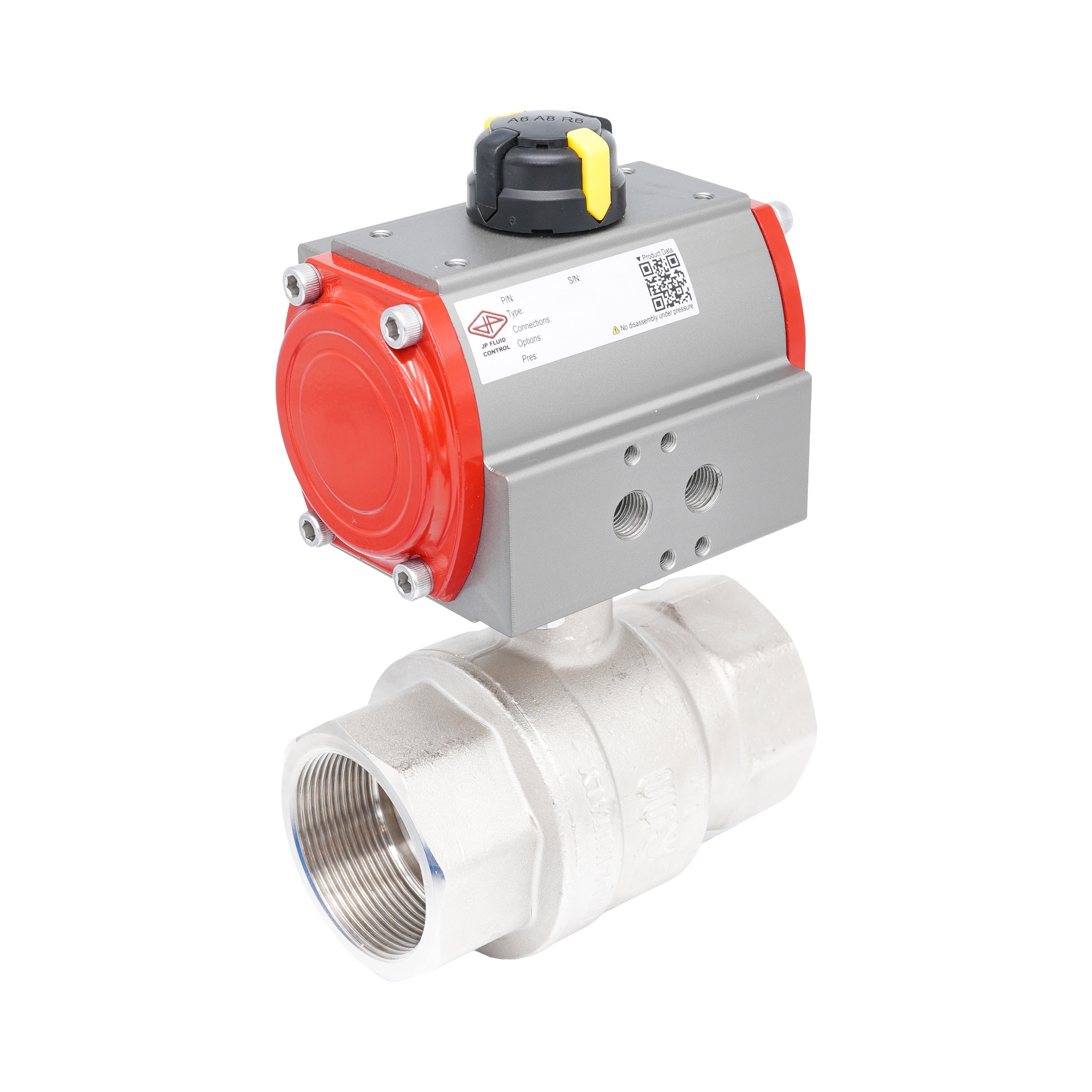 Rp 2-1/2" 2-Way Pneumatic Brass Ball Valve - Double Acting