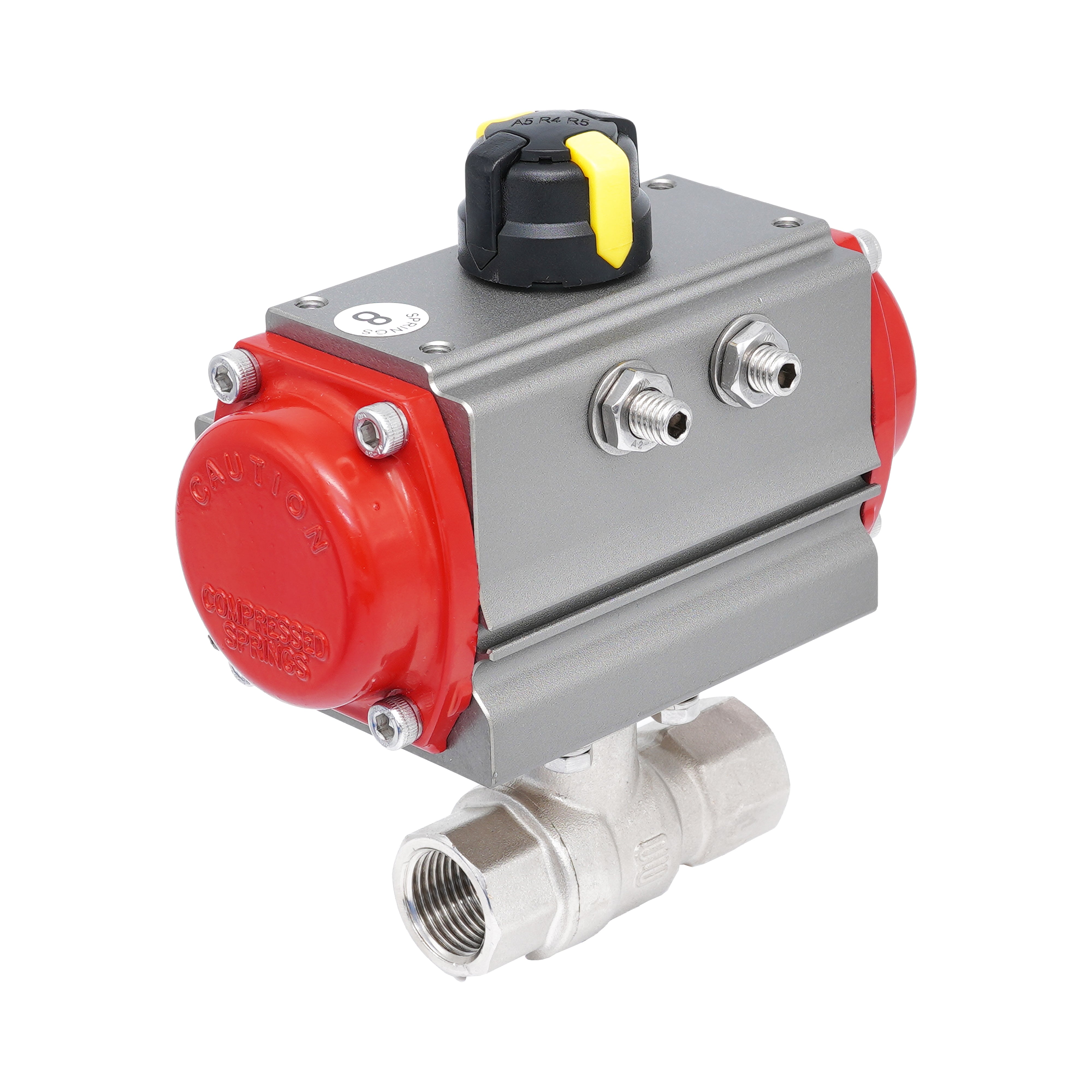 Rp 3/8" 2-Way Pneumatic Brass Ball Valve - Spring Opening Bild 4