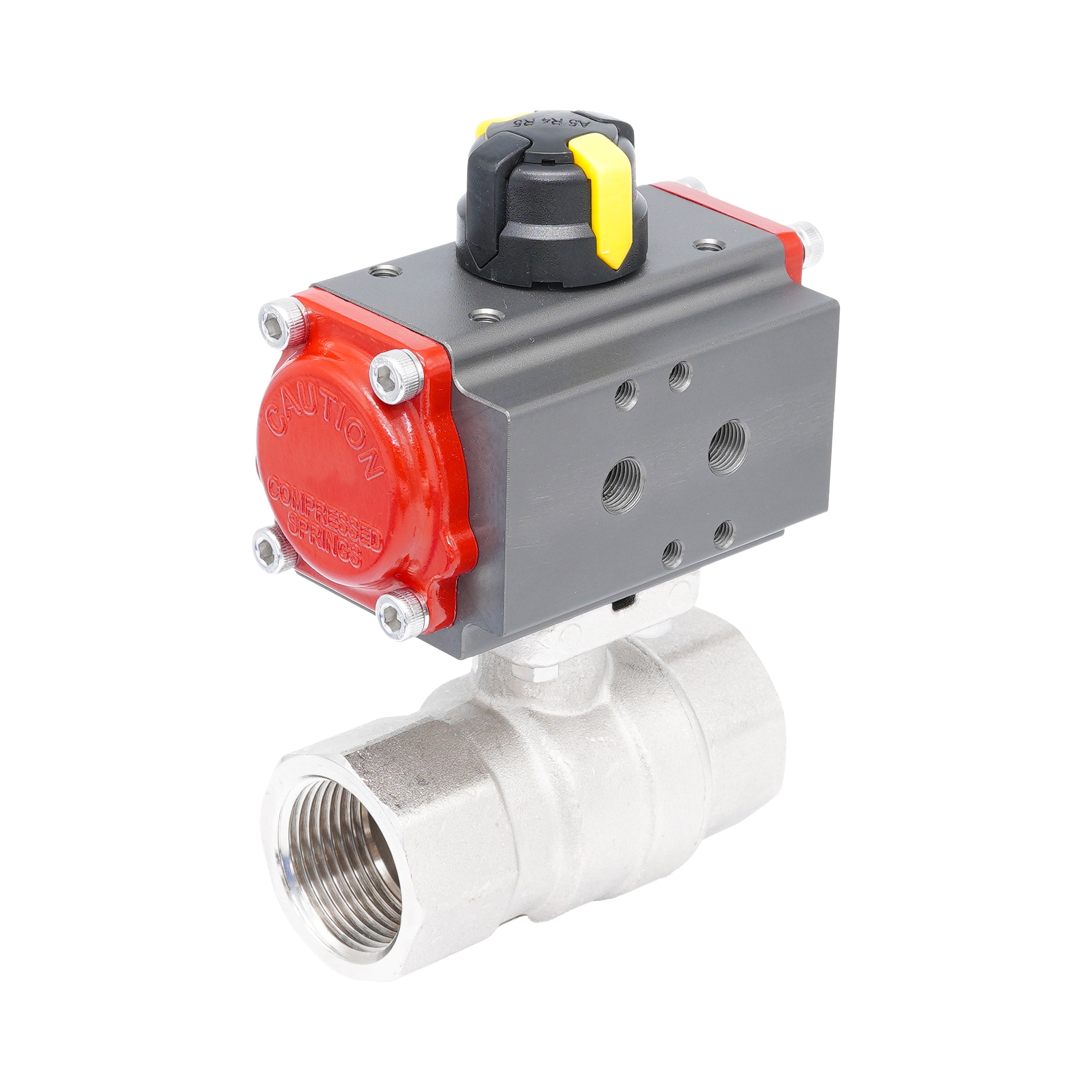 Rp 1 1/4" 2-Way Pneumatic Brass Ball Valve - Double Acting Bild 3