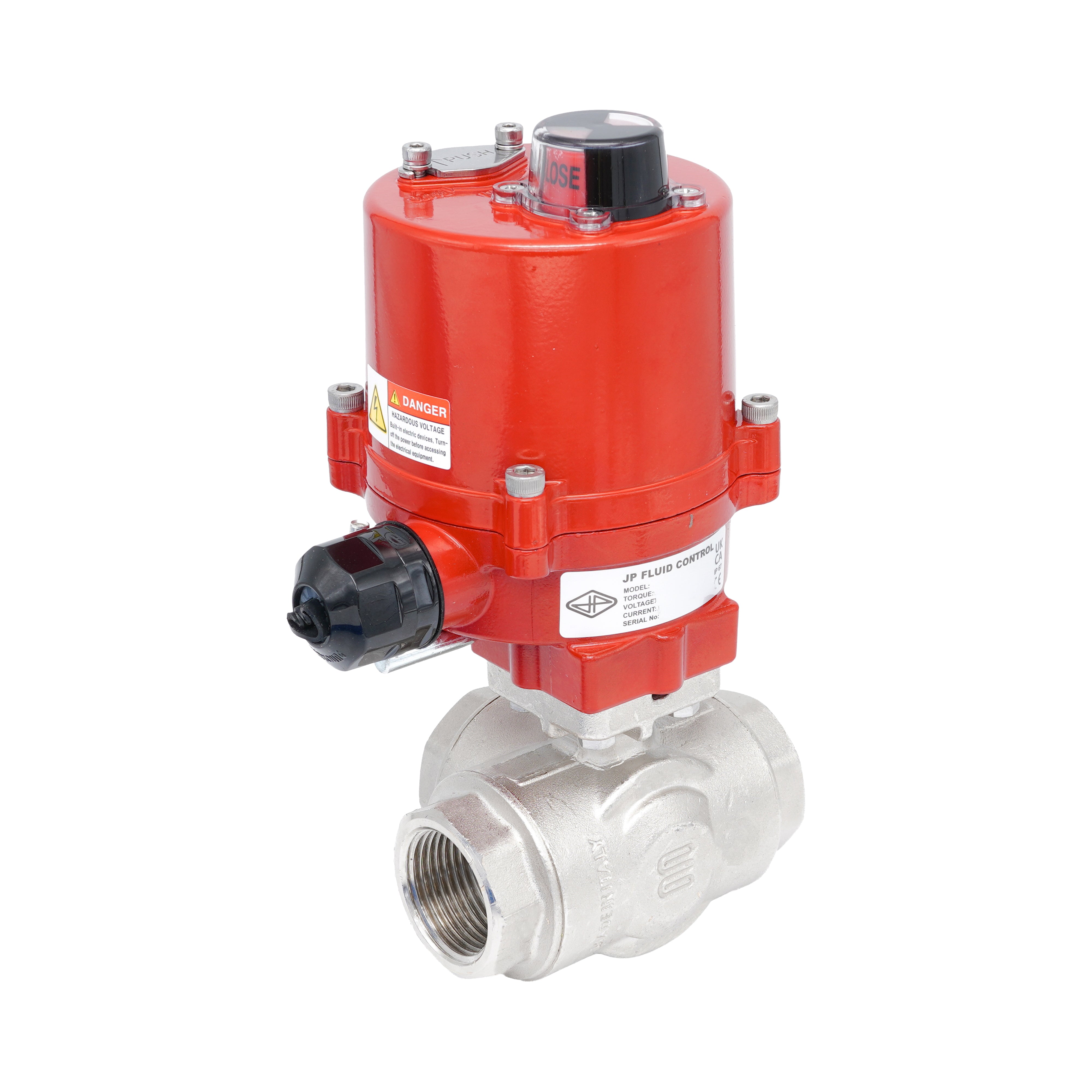 Rp 1" T-Bore 3-Way Electric Brass Ball Valve 100-240 V AC Bild 3