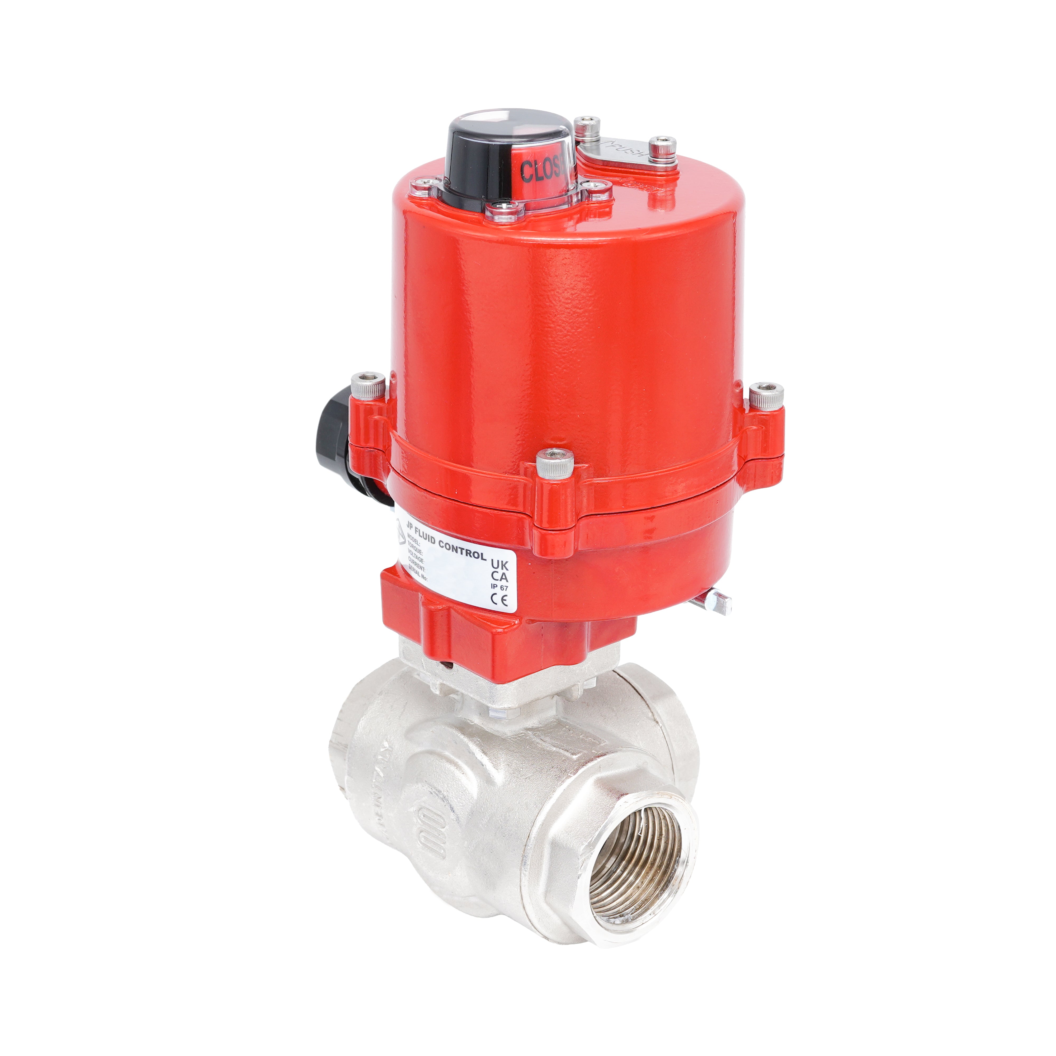Rp 1/4" L-Bore 3-Way Electric Brass Ball Valve 100-240 V AC Bild 4