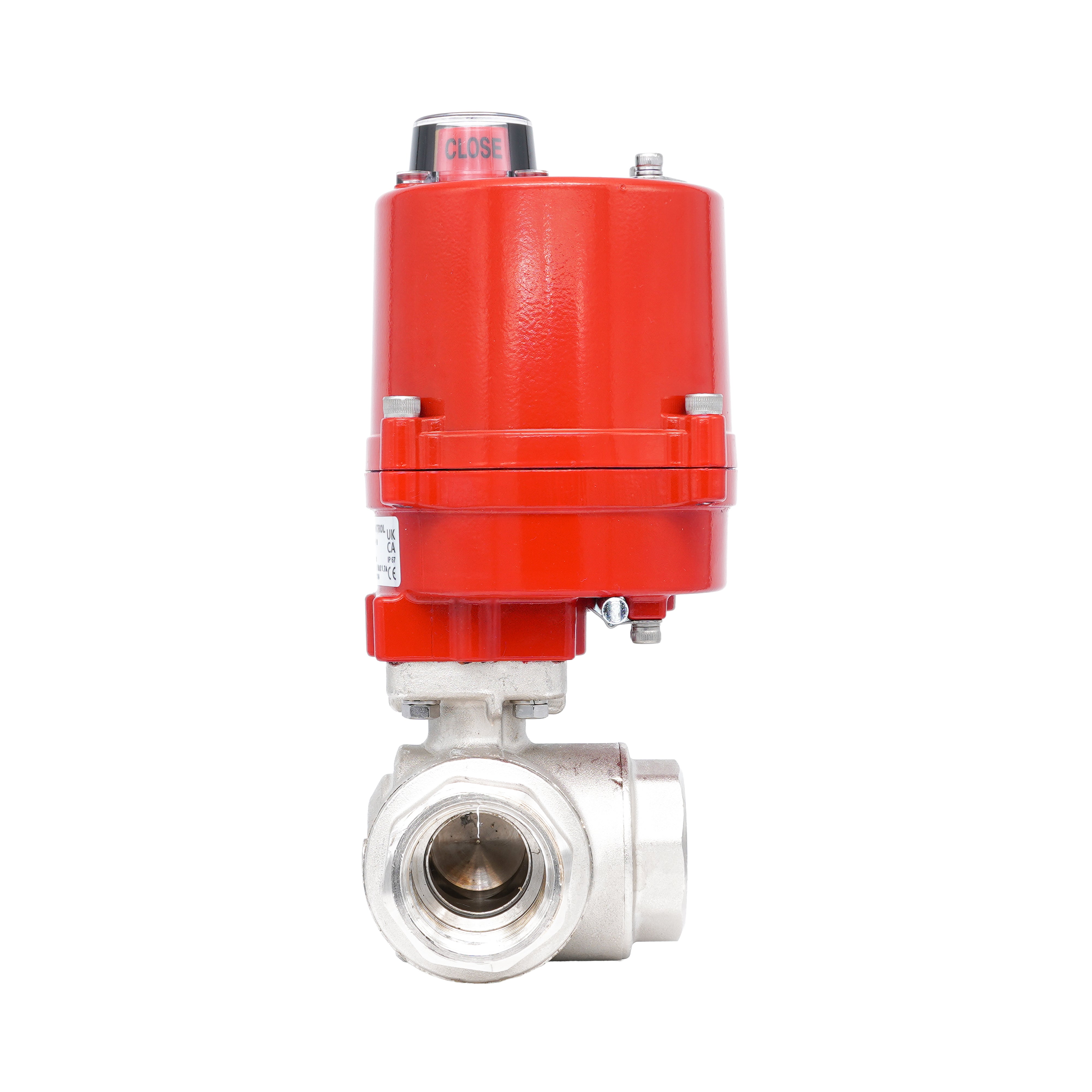 Rp 1/2" T-Bore 3-Way Electric Brass Ball Valve 100-240 V AC Bild 4