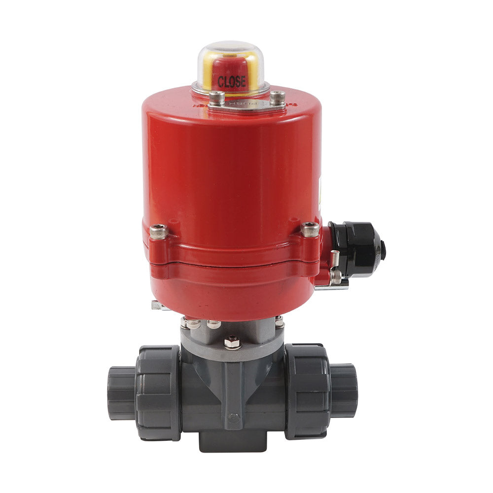 Solvent Socket 50mm L-Bore 3-Way PVC Electric Ball Valve 24 V AC/DC PTFE/EPDM Full Bore Bild 5