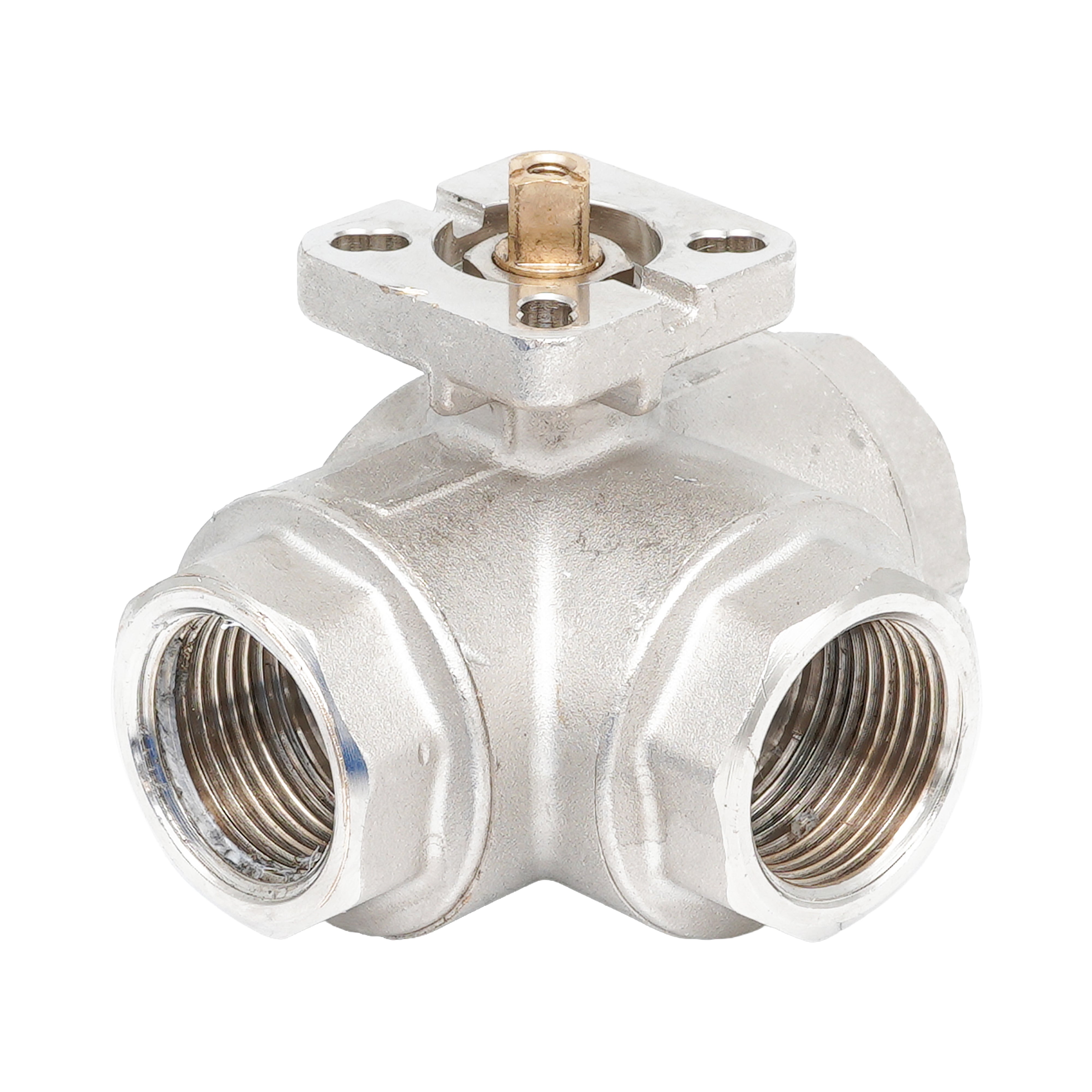 Rp 2" Brass 3-way T-Bore Ball Valve ISO-Top F04/05 PN25