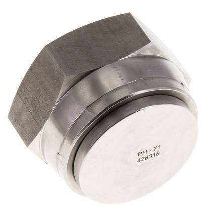 Endkappe G1 1/2'' Edelstahl mit Außensechskant 60° Konus 125bar (1756.25psi) Hydraulisch Bild 2