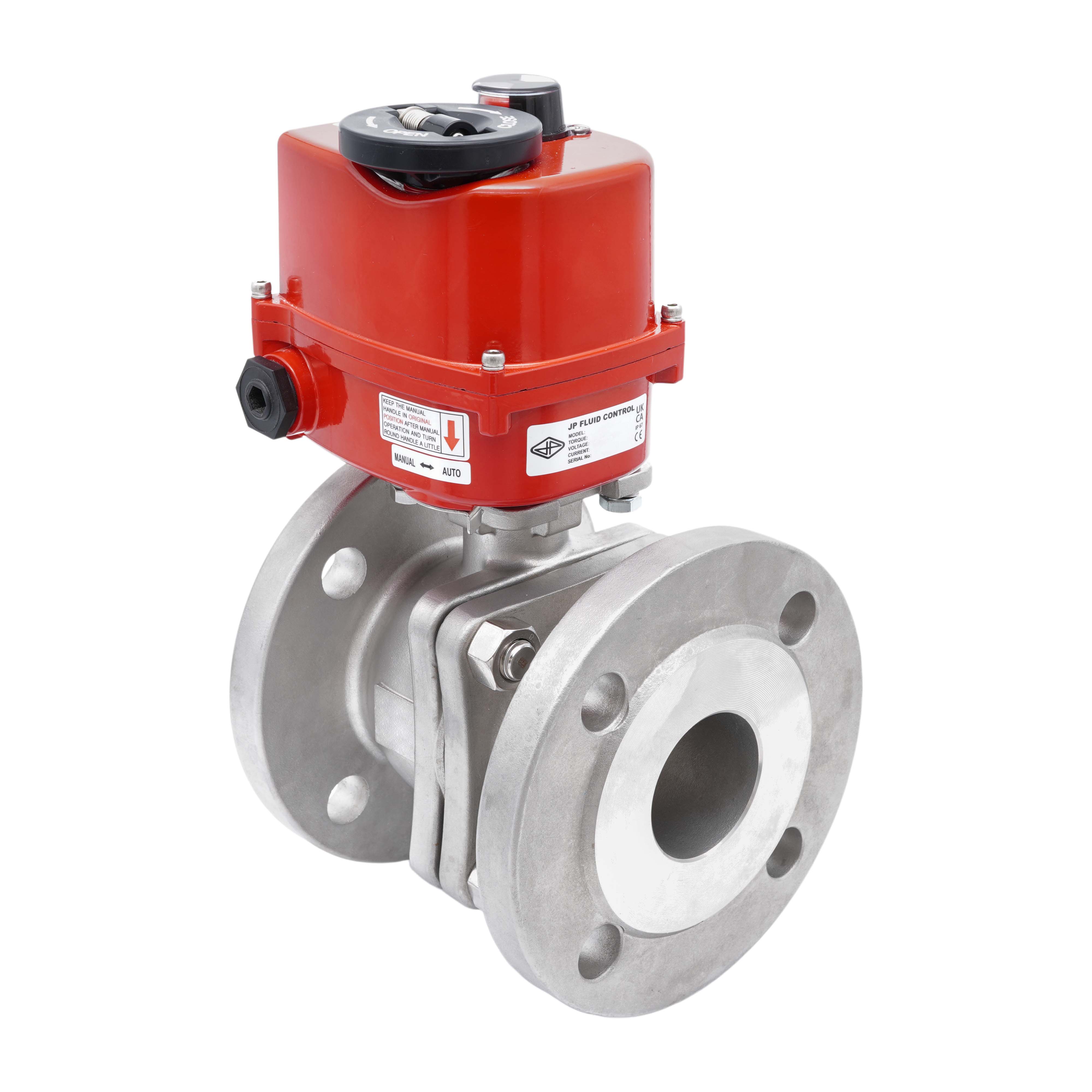 Electrical Actuated 2-Part Flanged Ball Valve 2-Way DN15 PN40 Stainless Steel 100-240 V AC Bild 4