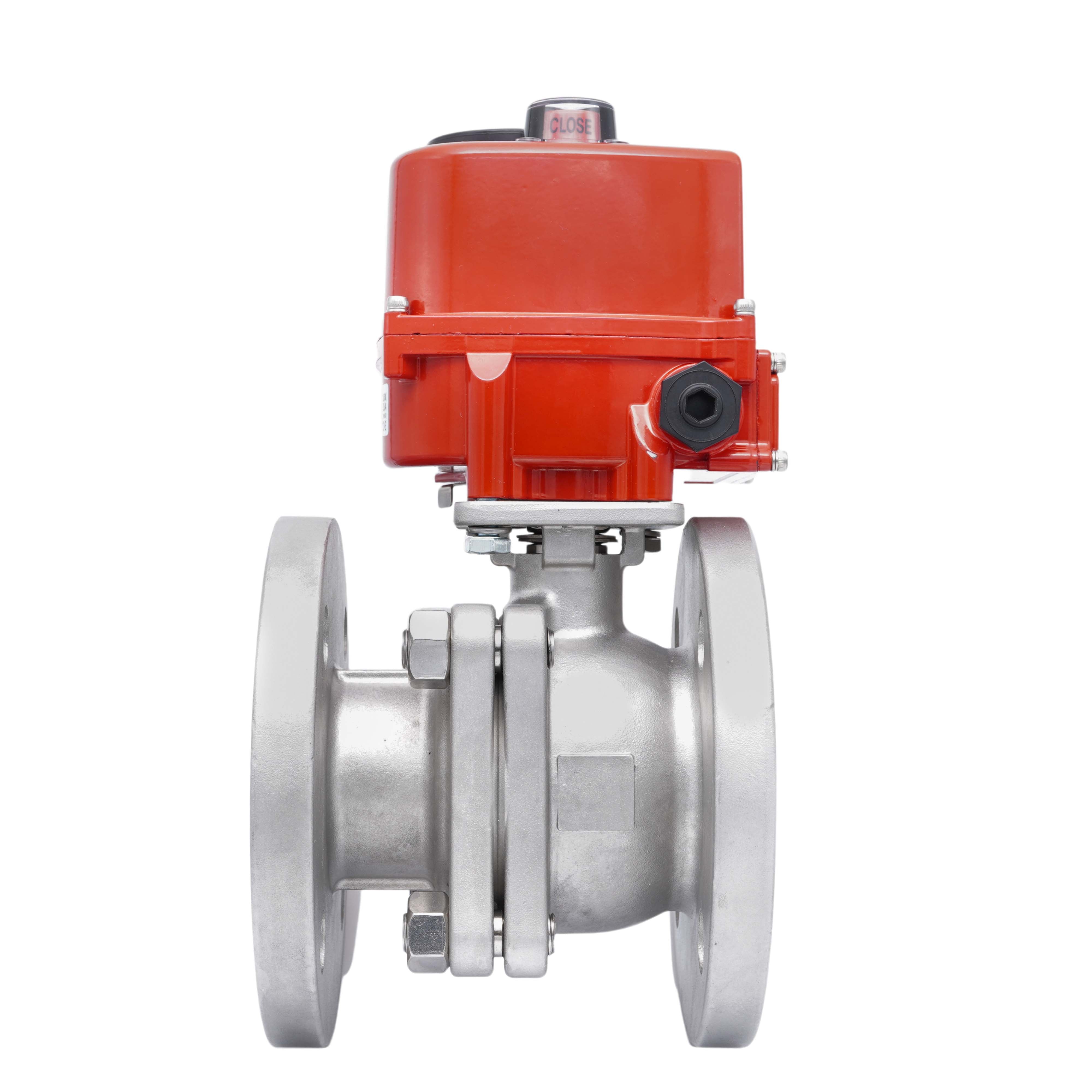 Electrical Actuated 2-Part Flanged Ball Valve 2-Way DN15 PN40 Stainless Steel 100-240 V AC Bild 5
