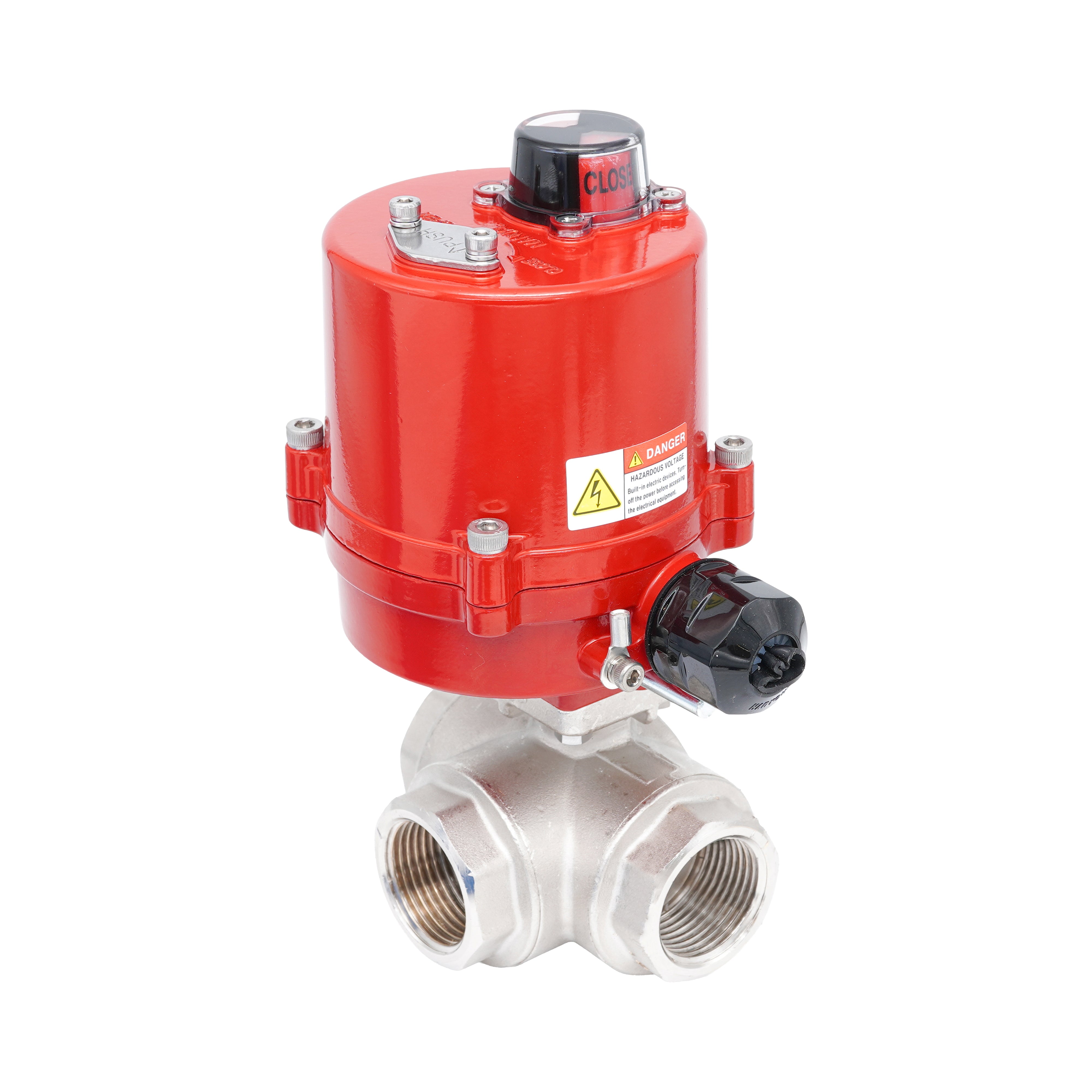 Rp 1-1/4" L-Bore 3-Way Electric Brass Ball Valve 100-240 V AC Bild 2