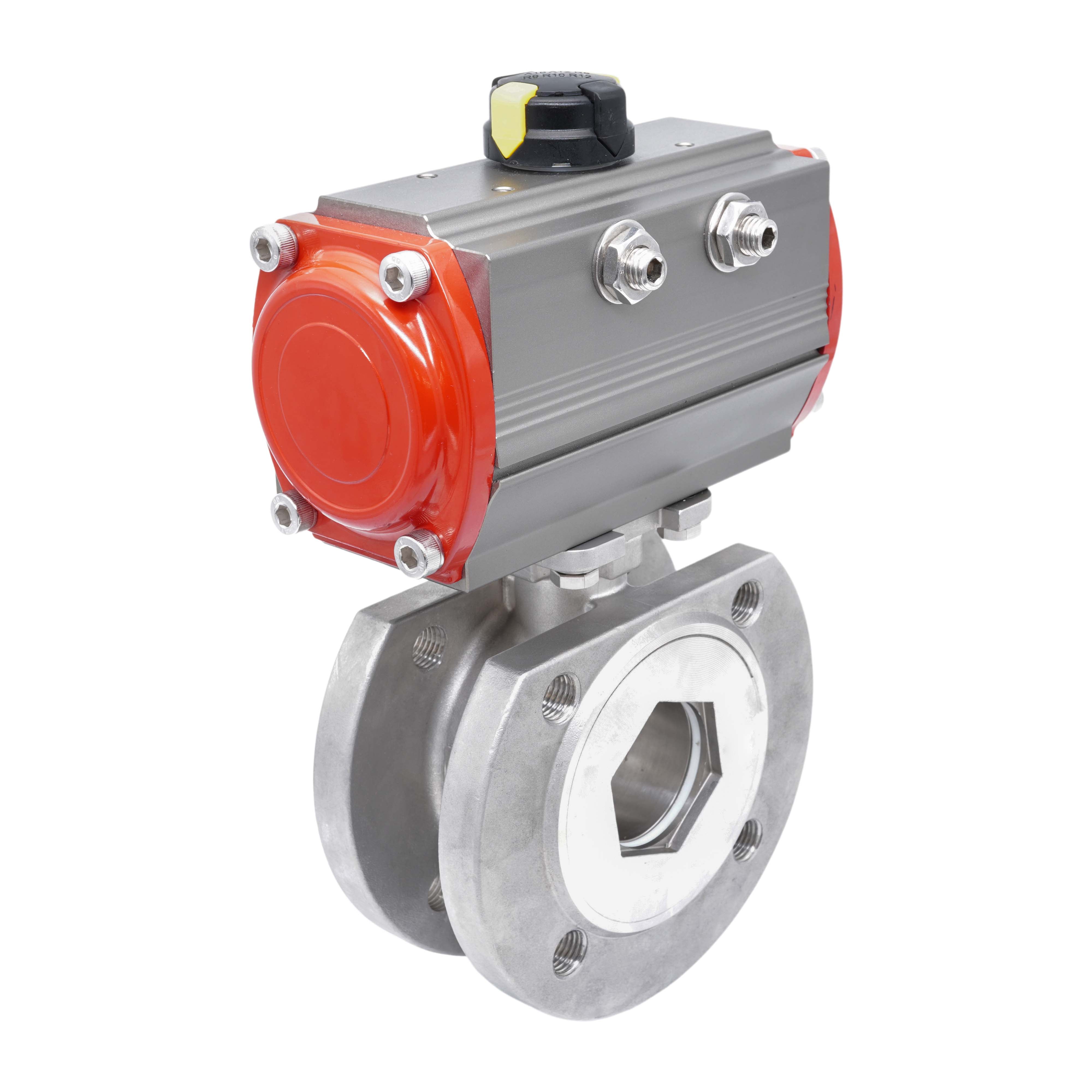 DN25 PN40 1-Piece 2-Way Pneumatic Stainless Steel Flanged Ball Valve Spring-closed Bild 3