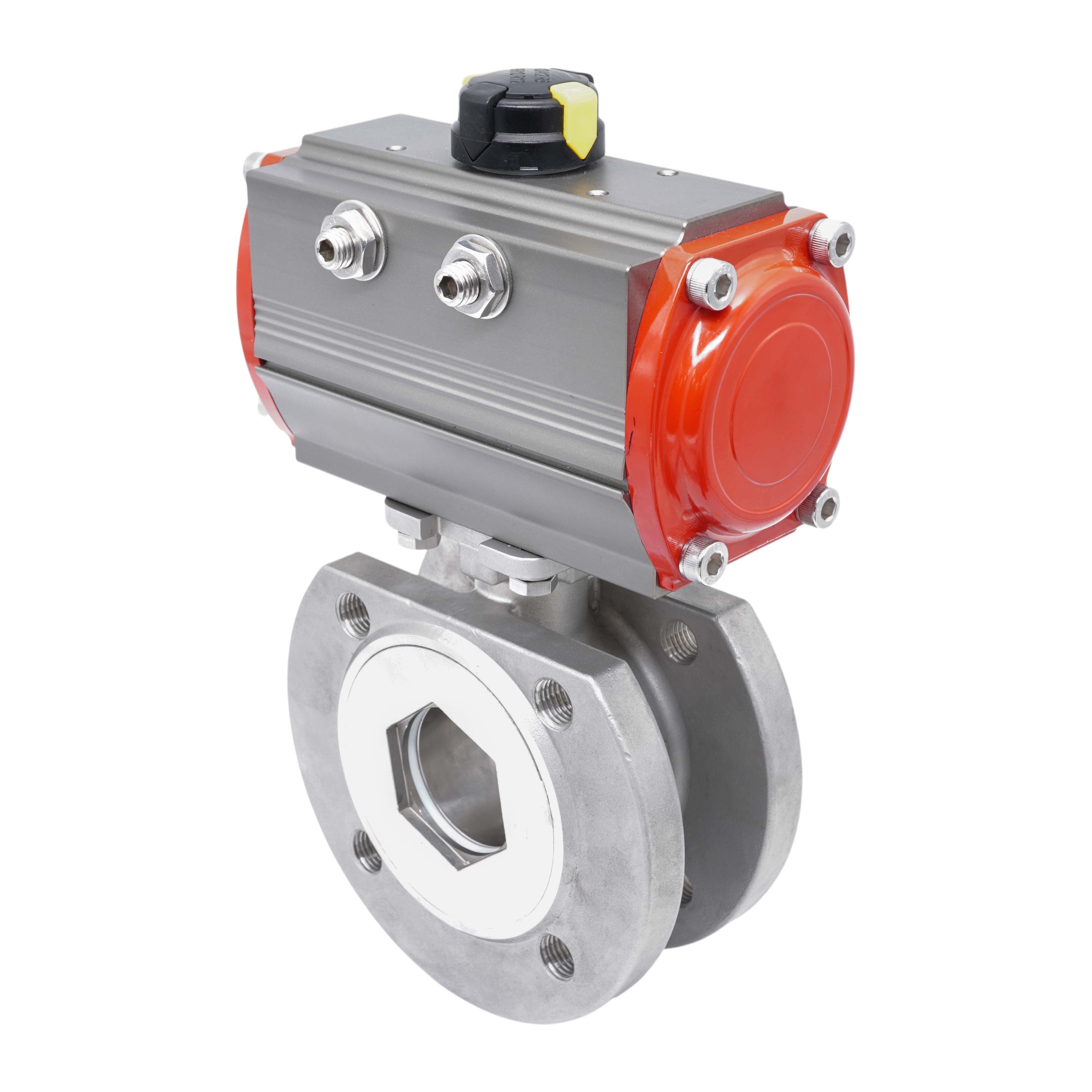 DN25 PN40 1-Piece 2-Way Pneumatic Stainless Steel Flanged Ball Valve Spring-open Bild 4