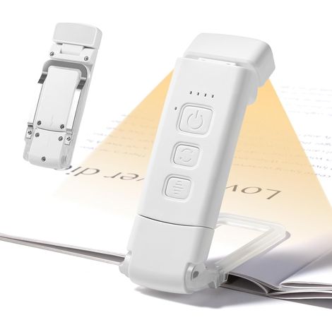 Leselampe, Wiederaufladbare Usb-leselampe, 3 Modi, 5 Einstellbare Helligkeit, 500 Mah, Faltbare Mini-clip-lampe Zum Lesen Von Büchern Im Bett, Für Kinder Und Erwachsene, Kompakt Und Langlebig