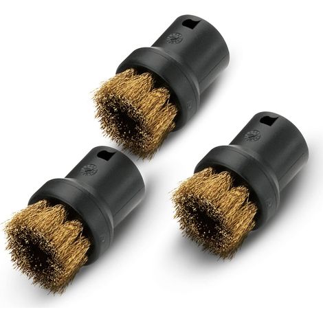 Rundes Dampfreiniger-bürstenset Mit Messingborsten, Schwarz, 4,0 Cm X 2,5 Cm