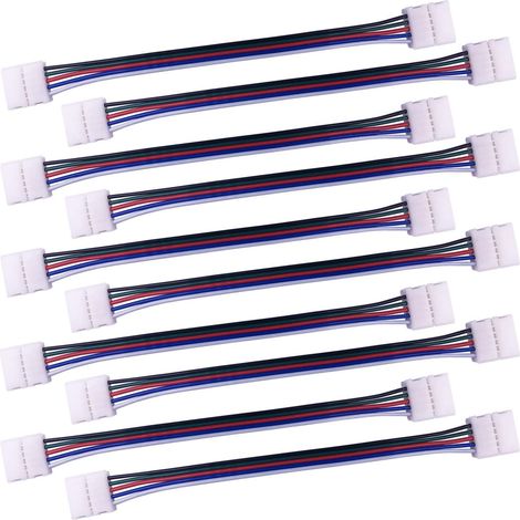 10 Stück Rgbw-anschlusskabel, 5-polige Lampe, 10 Mm Led-streifen-lichtkonverter, Lötfreier Led-streifen-adapter Zum Verbinden Von 2 Smd 5050 Rgbw-led-streifen Miteinander, 17 Cm Lang