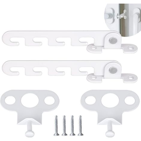 Flügelfensteröffner, 2 Stück Fensterbegrenzer, Fensterriegel Mit 4 Schrauben, Fensterriegel-sichere Fensterverriegelung Zum Anpassen Der Fensteröffnung (weiß)