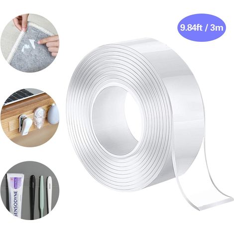3m Nano Tape Transparentes Doppelseitiges Klebeband – Hochtemperaturbeständig, Wasserfest, Dauerhaft Haftend – Für Glatte Und Saubere Oberflächen