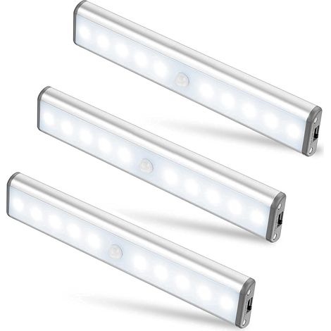 Renovierung – 3er-pack Wiederaufladbare, Kabellose Led-leuchten – Bewegungsmelder – 100 Lumen – 6000 K Weißlicht – Einfache Montage Auf Metalloberflächen