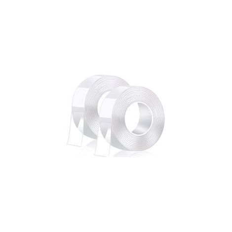 6m Extra Starkes Doppelseitiges Klebeband, Transparentes, Waschbares Nano-klebeband, Multifunktionales, Wiederverwendbares, Entfernbares, Spurloses, Rutschfestes Doppelseitiges Gel (3 Meter 2 Rollen