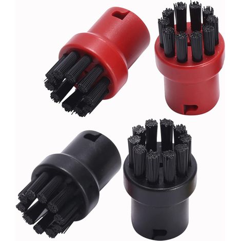Handdüsen-borstenbürsten-set, Runde Reinigungsbürsten, Ersatz Für Karcher Sc1 Sc2 Sc3 Sc4 Sc5 Dampfreiniger-zubehör (rot + Schwarz)