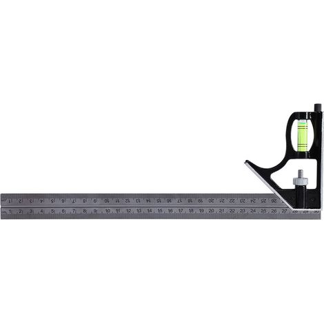 Kombi-vierkant, 300 Mm, 30,5 Cm, Robust, Professionell, Zoll/metrisch, Edelstahl, Wasserwaage Und Werkzeug, Tischlerwerkzeug Aus Metall, 30,5 Cm (kombi-vierkant)