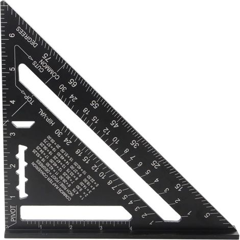 Multifunktions-zimmermannswinkel 180 Mm, Metall-aluminium-lineal, Lineal, Winkelmesser, Führungswinkel 45–90 Grad, Zimmermannswerkzeuge, Zeichenwerkzeug, Holzzimmermannsführung