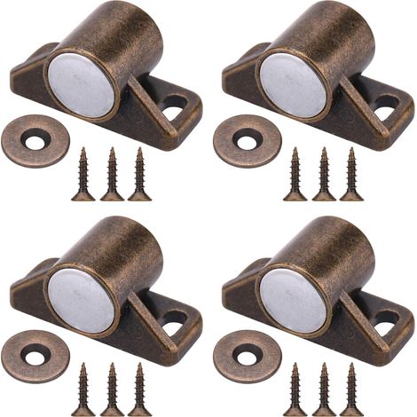 4 Stück Magnetische Türriegel, Schranktürmagnete Mit Edelstahlschrauben Für Bauernhaus, Küche, Schrank, Schiebetürschließer (bronze)