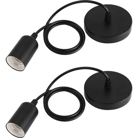 Set Mit 2 Pendelleuchten Aus Metall, Verstellbares Kabel 100 Cm, E27-pendelsockel, E27-pendelzubehör, Geeignet Für Wohnzimmer, Schlafzimmer, Küchendeckenbeleuchtung.