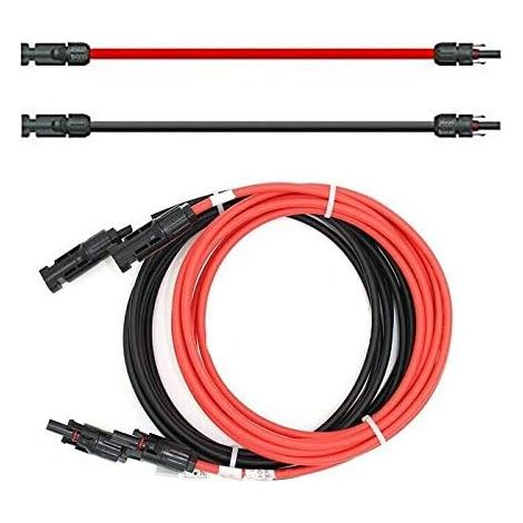 Verlängerungskabel - Beidseitig - Solarkabel - Rot/schwarz - 6 Mm² - Mit Montiertem Solarstecker - 1 Bis 50 M (2 X 5 M)