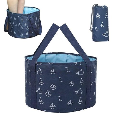 Klappbares Waschbecken, Tragbare Reise-fußbadewanne, Multifunktionaler Wasserdichter Zusammenklappbarer Eimer Für Outdoor-reisen, Camping, Wandern, Angeln, Strand (26 L, Dunkelblau)