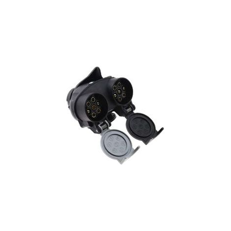 13 Auf 7 Pin Anhängersteckdose 12n 12s Dual Adapter Konverter Europäische Steckdose Für Pkw Anhänger Lkw Anhängerkupplung 12v Wasserdicht Schwarz