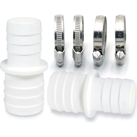 2er-pack Schlauchverbinder Mit Schlauchklemmen, Schwimmbad-schlauchadapter, Doppeltes Schlauchende (2 X 32 Bis 38 Mm)